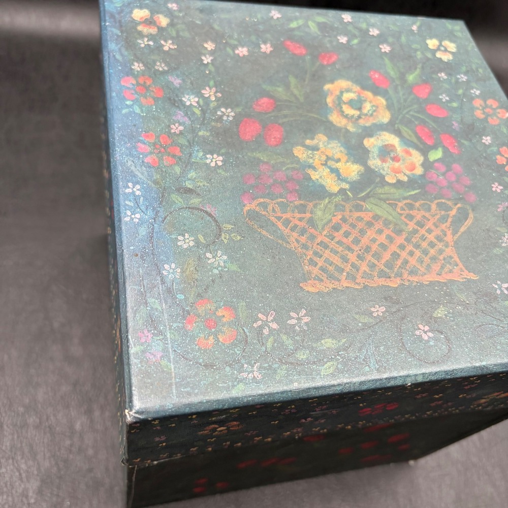 Bobs Boxes Primitive Organic Colors Nesting Storage Box Set 3 Floral Folk Art - Picture 5 of 6
